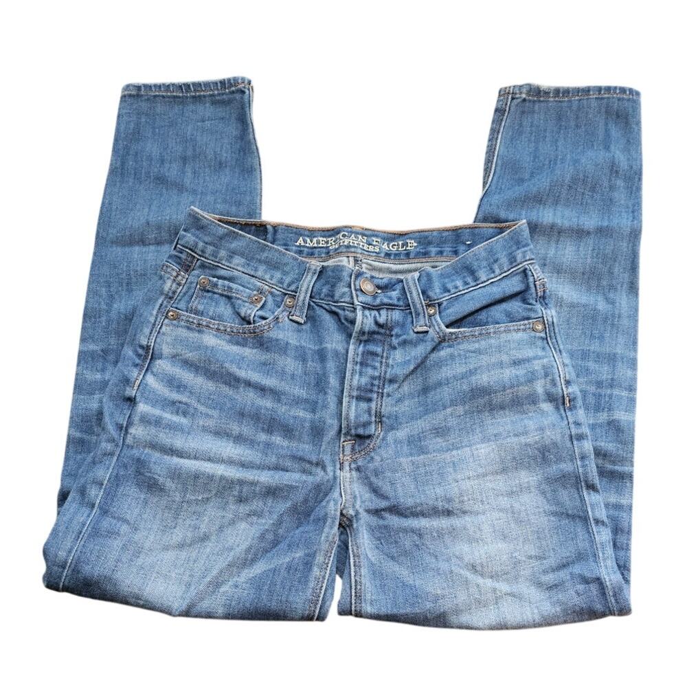 American Eagle Vintage Hi Rise Button Fly Jeans AE Stretch Size 0